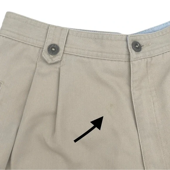 Vintage 90s LizSport High Waisted Mom Shorts Tan Chino Pleated Front | 27" Waist - Picture 6 of 8